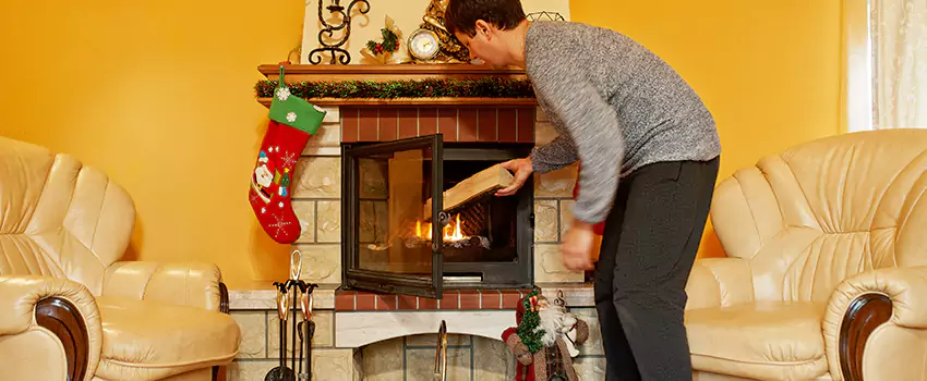 Rusted Metal Fireplace Restoration in Grandville, Michigan